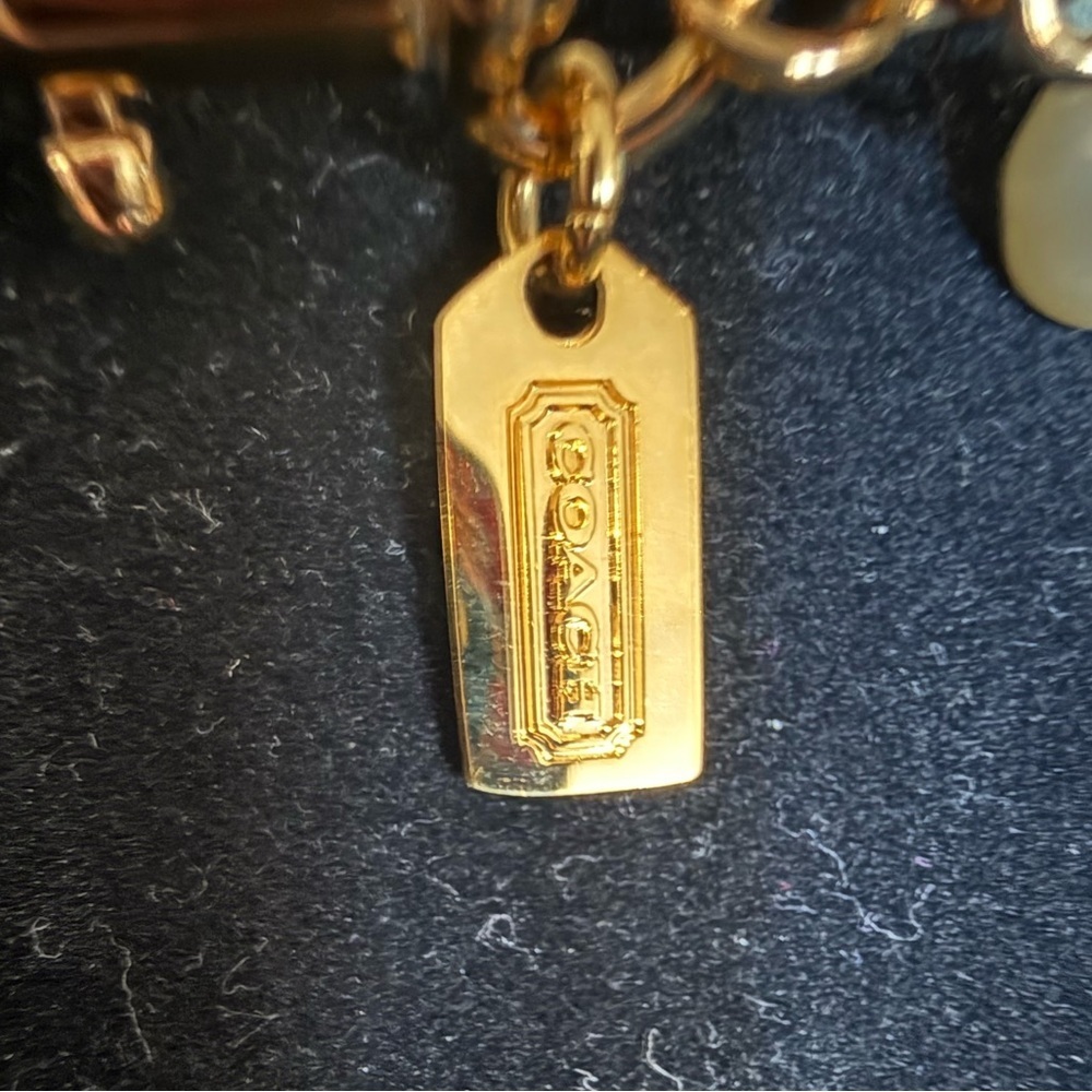 Coach authentic RARE Bonnie Cashin charm bracelet  Msrp 228 NEW pearls,gold tone - Picture 3 of 7